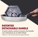 T-fal Ingenio Stainless Steel Cookware Set 13 Piece, Induction, Cookware, Pots and Pans, RV, Camping, Oven, Broil, Dishwasher Safe, Detachable Handle, Silver