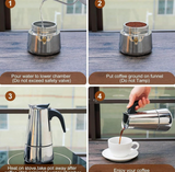 Godmorn Stovetop Espresso Maker, Moka Pot, Italian Coffee Maker 450ml/15oz/9 cup (espresso cup=50m), Classic Cafe Percolator Maker, Stainless Steel, Suitable for Induction Cookers