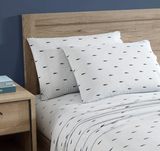 Nautica - King Sheet Set, Cotton Percale Bedding Set, Crisp & Cool, Lightweight & Breathable (Whale Stripe Blue, King)