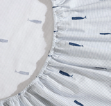 Nautica - King Sheet Set, Cotton Percale Bedding Set, Crisp & Cool, Lightweight & Breathable (Whale Stripe Blue, King)