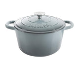 CROCK POT 69143.02 Artisan 7 Quart Enameled Cast Iron Round Dutch Oven, Slate Gray