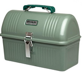 Stanley Classic Lunch Box 5.5 qt | Vintage Metal Lunchbox | Durable Meal Container with Handle and Latch | Stores Food, Drinks, Thermos, Water Bottle | Hammer Tone Green