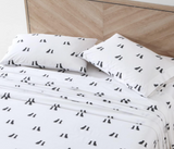 Eddie Bauer Home Sheets Cotton Percale Bedding Set, Crisp & Cool, Stylish Home Decor, Full, Labrador Fields White/Grey