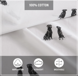 Eddie Bauer Home Sheets Cotton Percale Bedding Set, Crisp & Cool, Stylish Home Decor, Full, Labrador Fields White/Grey