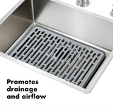 OXO 13138200 Good Grips All-Silicone Sink Mat, LARGE RECTANGLE Silver