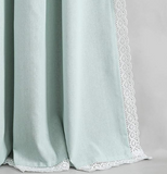 Lush Decor Rosalie Light Filtering Window Curtain Panel Set- Pair- Vintage Farmhouse & French Country Style Curtains - Timeless Dreamy Drape - Romantic Lace Trim - 54" W x 84" L, Blue