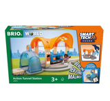 BRIO 33973 Smart Tech Sound Action Tunnel Station | Wooden Toy Train Set for Kids Age 3 and Up