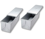 USA PAN 1160PM-ST-2-1 Pullman Loaf Pan with Cover, Large w Set of 2