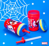 Zak Designs Spidey and His Amazing Friends Kelso Tumbler Set, Leak-Proof Screw-On Lid with Straw, Bundle for Kids Includes Plastic and Stainless Steel Cups with Bonus Sipper, 3pc Set, Non-BPA