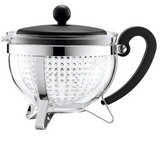 BODUM CHAMBORD 1975-01 Chamball Teapot Plastic Filter, 33.8 fl oz (1 L), Black, Genuine Product