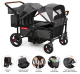 Radio Flyer Voya Quad Stroller Wagon, 4 Seater Wagon Stroller for Kids, Baby Stroller Wagon