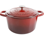 Crock-Pot Artisan Round Enameled Cast Iron Dutch Oven, 3-Quart, Gradient Red