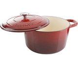 Crock-Pot Artisan Round Enameled Cast Iron Dutch Oven, 3-Quart, Gradient Red