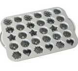 Nordic Ware 59448 Cast Aluminium Bundt Tea Cakes and Candies Pan, 14.25" Metallic 2½ cups