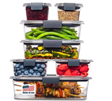 Rubbermaid Brilliance Storage 14-Piece Plastic Lids | BPA Free, Leak Proof Food Container, Clear