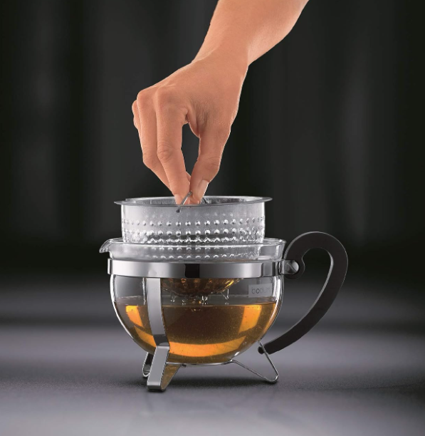 Bodum 1970-01 Chambord Tea Pot with Coloured Plastic Lid, 1.3L, Black Secondary image