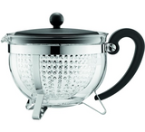 Bodum 1970-01 Chambord Tea Pot with Coloured Plastic Lid, 1.3L, Black