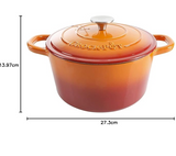 CROCK POT 109469.02 Artisan 5 Quart Round Enameled Cast Iron Dutch Oven, Sunset Orange