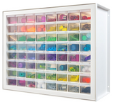 IRIS USA Bead Storage Drawer, Screw Organizer, Hardware Storage Organizer, 64 Small Drawer Parts Cabinet, Rhinestone, Small Parts, Nuts and Bolts, Tool Storage, Scrapbook Art Hobby - White