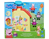 Peppa Pig Peppaâs Party Carry Case Playset with Fold-Up House and 4 Figures, Preschool Toys for Boys & Girls, Christmas Gift Toys For Kids Ages 3+