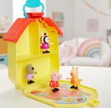 Peppa Pig Peppaâs Party Carry Case Playset with Fold-Up House and 4 Figures, Preschool Toys for Boys & Girls, Christmas Gift Toys For Kids Ages 3+