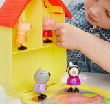 Peppa Pig Peppaâs Party Carry Case Playset with Fold-Up House and 4 Figures, Preschool Toys for Boys & Girls, Christmas Gift Toys For Kids Ages 3+