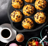 Commercial Chef Cast Iron Biscuit Pan, Pre-seasoned Biscuit Pan for Camping or Indoor, Ready to Use Cast Iron Cookware for Biscuits, Muffins