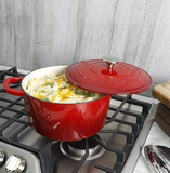 Crock-Pot Artisan Round Enameled Cast Iron Dutch Oven, 3-Quart, Gradient Red