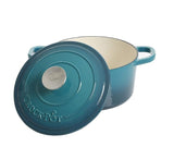 Crock-Pot Artisan Round Enameled Cast Iron Dutch Oven, 3-Quart, Gradient Teal