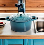 Crock-Pot Artisan Round Enameled Cast Iron Dutch Oven, 3-Quart, Gradient Teal