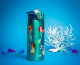 Zak Designs Disney Princess Water Bottle for Travel and At Home, 19 oz Vacuum Insulated Stainless Steel with Locking Spout Cover, Built-In Carrying Loop, Leak-Proof Design (Disney Princess)