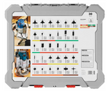 BOSCH RBS030MBS 30-Piece (Universally Compatible Accessory) Carbide-Tipped Wood Router Bit Assorted Set