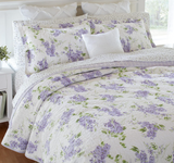 Laura Ashley - Queen Quilt Set, Reversible Cotton Bedding with Matching Shams, Lightweight Decor for All Seasons (Keighley Lilac, Queen)
