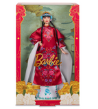 Barbie Signature Lunar New Year Doll, Collectible in Red Floral Robe with Traditional Accessories Inspired by the Peking Opera