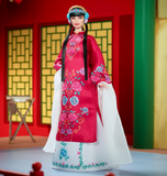 Barbie Signature Lunar New Year Doll, Collectible in Red Floral Robe with Traditional Accessories Inspired by the Peking Opera
