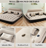 RAPTAVIS King Size Air Mattress Sofa Bed for Camping,Portable Inflatable Couch with Pillow,Blow Up Bed for Outdoor Overnight