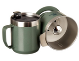 STANLEY Perfect Brew Pour Over Set | 12 oz Camp Mug with Lid Included | Drip Coffee Maker with Reusable Filter | Insulated Stainless Steel | BPA-Free | Hammertone Green