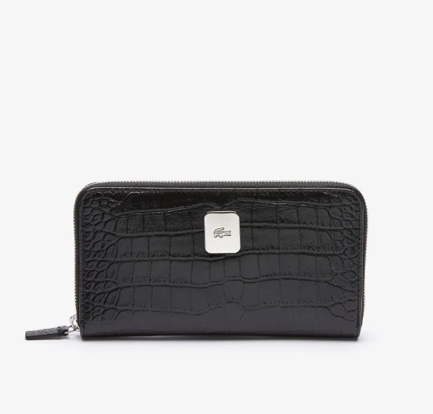 Lacoste Amelia Large Zippered Embossed Leather Wallet Main image