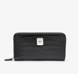 Lacoste Amelia Large Zippered Embossed Leather Wallet