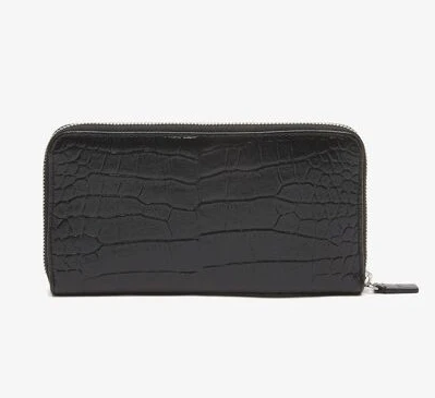 Lacoste NF3590TU Amelia Large Zippered Embossed Leather Wallet