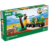 BRIO 33720 Safari Railway Set - Kids Creative Building Toys and Wooden Toy Train Sets and Wooden Tracks FSC 100% Sustainable | Safari Zoo Farm Animal Wooden Track Sets , Starter Set