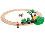 BRIO 33720 Safari Railway Set - Kids Creative Building Toys and Wooden Toy Train Sets and Wooden Tracks FSC 100% Sustainable | Safari Zoo Farm Animal Wooden Track Sets , Starter Set