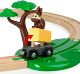 BRIO 33720 Safari Railway Set - Kids Creative Building Toys and Wooden Toy Train Sets and Wooden Tracks FSC 100% Sustainable | Safari Zoo Farm Animal Wooden Track Sets , Starter Set