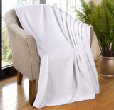 Superior 100% Cotton Blanket Oversized Throw, Woven Blanket for Couch, Bed, Bedding, Farmhouse, Home Essentials, Cute and Cozy Bohemian Blankets, Herringbone Weave, Twin, White