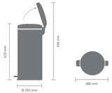 Brabantia 111785 Step Trash Can newIcon with Plastic Inner Bucket, 8 Gal. - White