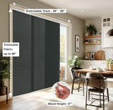 CHICOLOGY Room Divider, Vertical Blinds, Door Blinds,Blinds for Sliding Glass Doors, Temporary Wall, Closet Curtain, Room Door, Ballroom Grey (Light Filtering) W:46-86 x H:Up-to 96 inches
