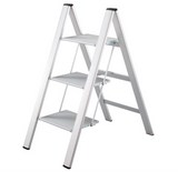 Hasegawa Ladders Slim Step Ladder, 3, Silver