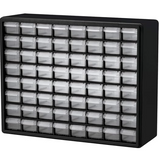 Akro-Mils 10164, 64 Drawer Plastic Parts Storage Hardware and Craft Cabinet, 20-Inch W x 6-Inch D x 16-Inch H, Black
