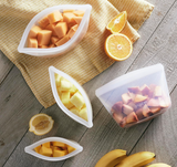 Stasher Premium Silicone Reusable Food Storage Bags, 2-Pack, Clear