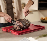 Joseph Joseph 60207 Cut & Carve Plus Multi-Function Chopping Board, Large, Red